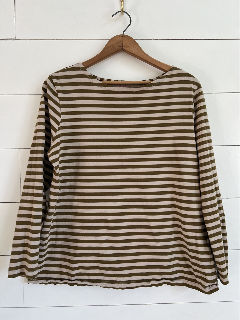 Gudrun Sjoden Organic Cotton Striped Shirt Women's M Fall Lagenlook EuroChic Top